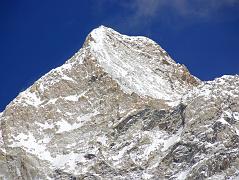 
Close up of Makalu Southwest and South Faces from a ridge above Sherson.
